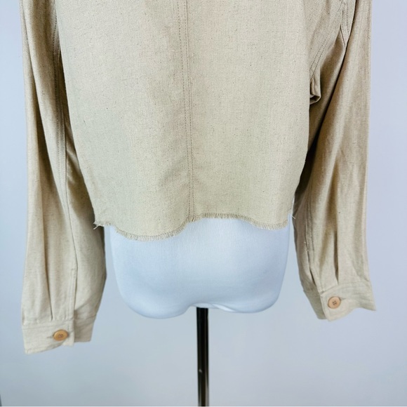 ZARA Neutral Lightweight Cropped Jacket Size Small - Picture 12 of 13